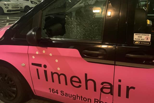 The window of Thomas Kerr's taxi was smashed for the second time in 12 months