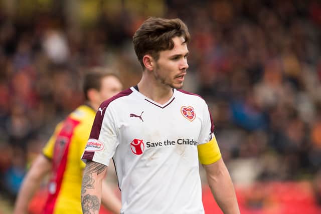 Sam Nicholson in action for Hearts in 2017