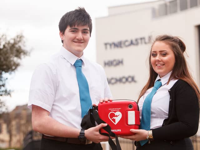 Defibrillators were installed in all Edinburgh's high schools after a campaign by the Evening News and the family of Jamie Skinner, who died, aged 13, after suffering cardiac arrest on the pitch during his debut match for Tynecastle FC.  Picture: Toby Williams.