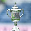 The Scottish Cup trophy at Hampden Park 