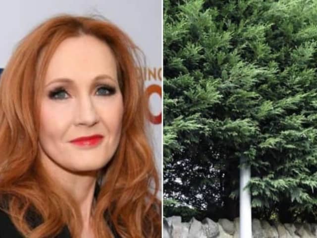 Frustrated Edinburgh parents took aim at JK Rowling’s hedge trimming works that saw long queues of traffic during rush hour period

