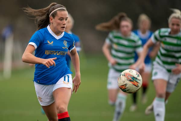 Megan Bell pursuing the ball for Rangers. Credit: SNS Group