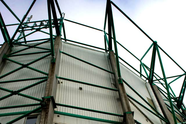 The Famous Five stand at Easter Road