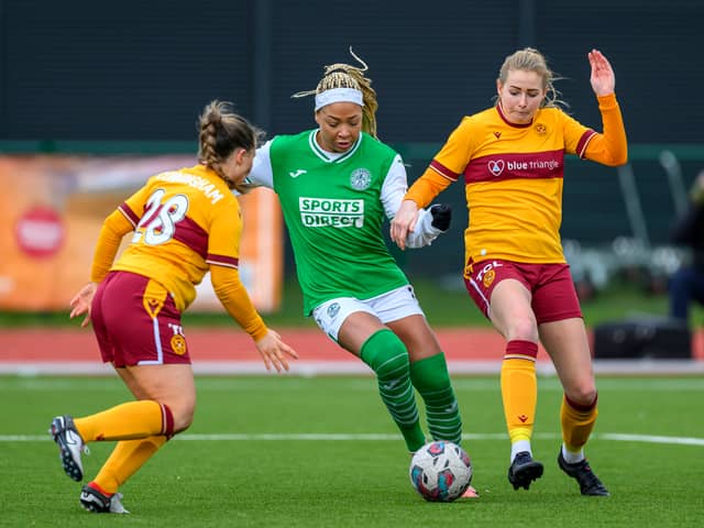 Jorian Baucom added another two goals to her tally against Motherwell. Credit: Malcolm Mackenzie