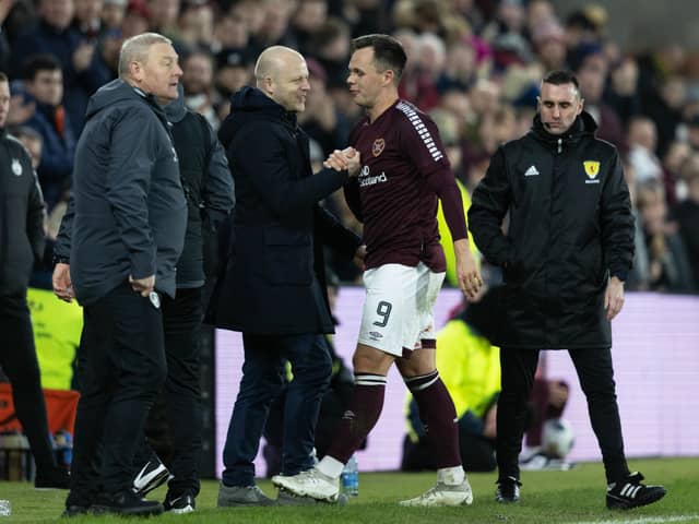Lawrence Shankland will remain a Hearts player at least until the summer (Pic: SNS)