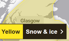The weather warning covers the Capital and all but the eastern reaches of the Lothians.