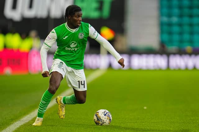 Mayenda in action for Hibs.