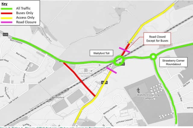 The work involves the creation of new walkways and cycle paths at the roundabout.  Image: East Lothian Council.