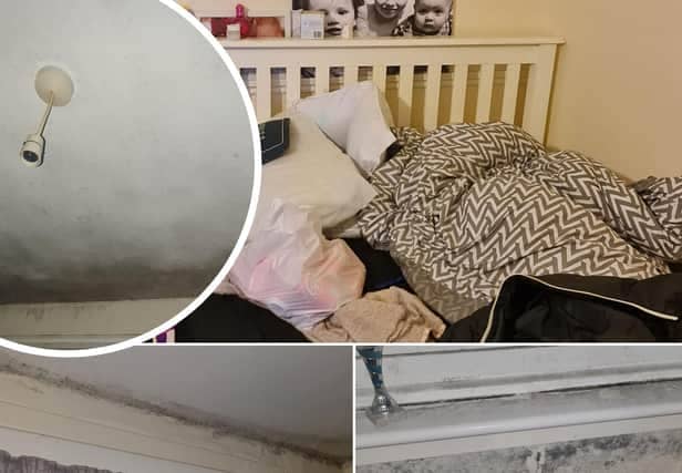 Katrina Adamson said her council property has ‘black mould everywhere’. The mum-of-three is worried for her kids health