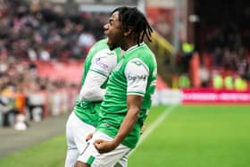 Nathan Moriah-Welsh, seen celebrating Martin Boyle's opener in Saturday's 2-2 draw with Aberdeen, has added an extra element to midfield.