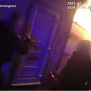 An arson in Villa Road, Lozells, Birmingham, saw officers help two people to safety.
Firearms officers who were out on patrol were the first on the scene after spotting the fire just before midnight on Sunday.
After alerting the fire service, officers entered the next-door building and led the occupants to safety.