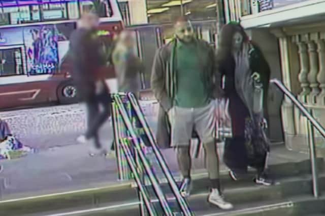 Kashif Anwar and Fawziyah Javed captured by CCTV at Waverley Steps on their way to Arthur's Seat.