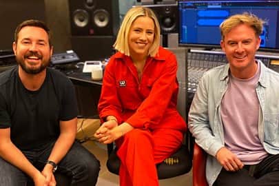 The pair in Norway, pictured with Norwegian pop star Dagny.