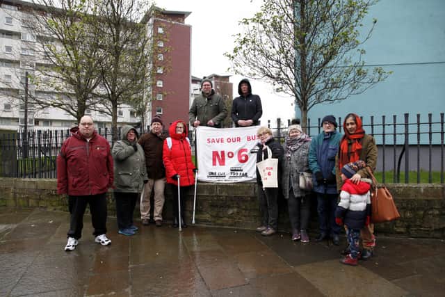 Residents of Dumbiedykes protest at the closure of the No 6 bus route in 2020.  Picture: Alistair Linford 