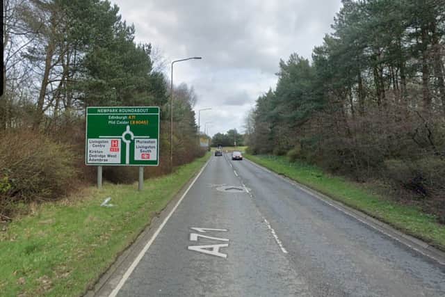 Felling and pruning of affected ash trees will start later this month along the A71 running through southern Livingston,  Picture: Google.
