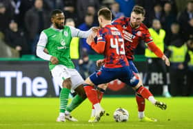 Myziane Maolida, seen competing for the ball with Nicolas Raskin and John Souttar the last time Rangers visited Easter Road, could be key to the home team's chances tomorrow.