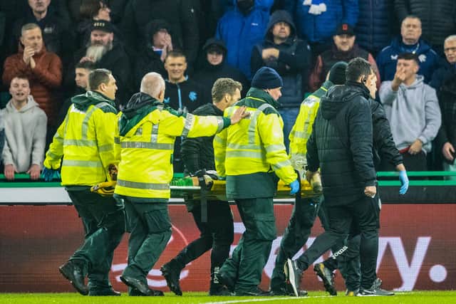 Boyle was stretchered off just before half-time and taken straight to hospital.