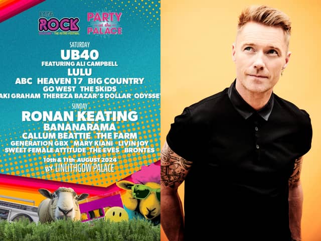 Boyzone singer Ronan Keating will headline the second day of the weekend festival in Linlithgow.