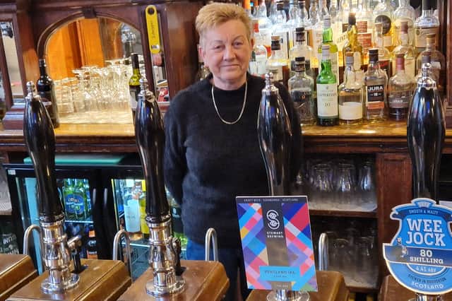 Mather's barmaid Liz Taylor brought some Hollywood glitz to the Edinburgh pub.