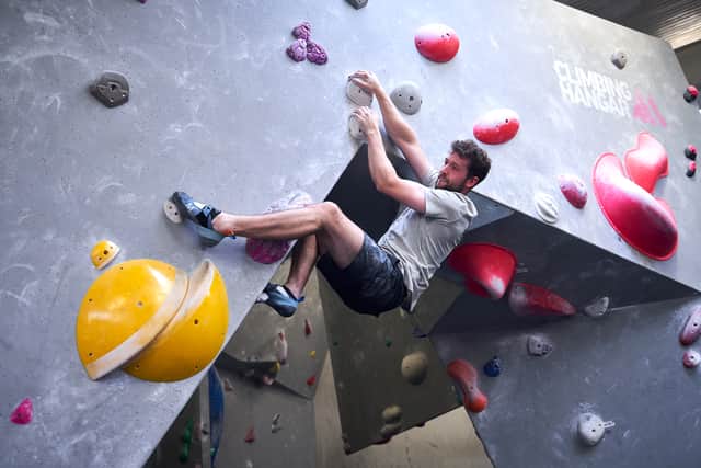 The company offers a series of four metre high bouldering walls for even novices to try out.