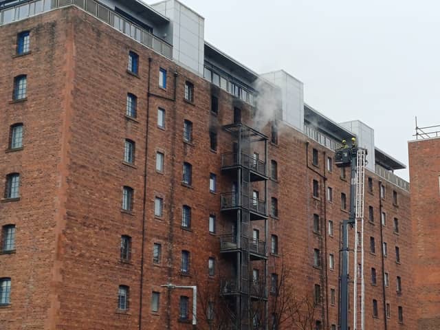 Crews are still on the scene after a fire broke out in a block of flats on Breadalbane Street in Leith