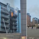 The fire broke out at a block of flats in Breadalbane Street, Edinburgh  shortly after 4am today