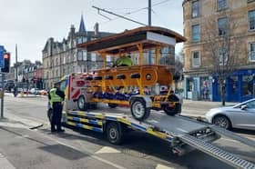 Police in Edinburgh stopped and seized a beer bus in Leith Walk.
