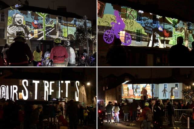 Hundreds gathered at the Causey in Edinburgh's Southside on March 8 to watch the spectacular projection show
