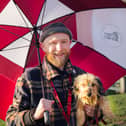 Calum Ferguson of Bobby's tours and his pup Rowie, who looks just like the world-famous Greyfriars Bobby dog 