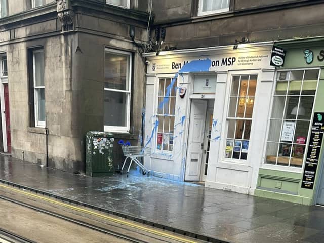 Ben Macpherson MSP's constituency office was vandalised