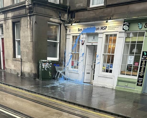 Ben Macpherson MSP's constituency office was vandalised