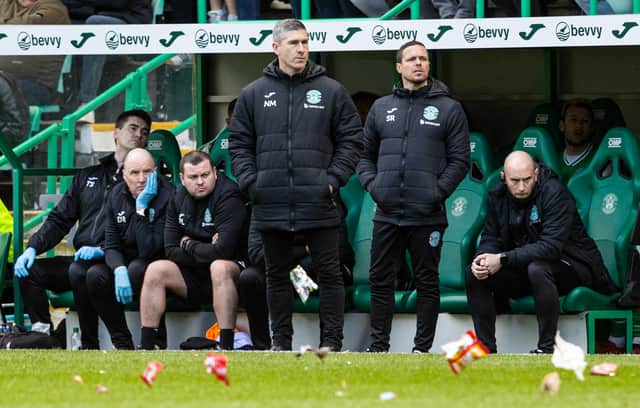Grim viewing for the Hibs bench as defeat plunges them further into cricis.