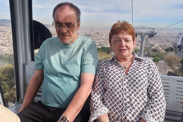 Davy and Christine Moore from Edinburgh, pictured earlier in their Barcelona holiday.