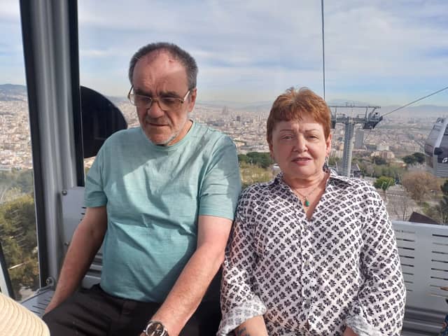 David and Christine Moore pictured on holiday in Barcelona before 'Davy' went missing early on Monday morning from his hotel.