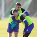 Chris Cadden and Jake Doyle Hayes in training last month. Cadden is now back to full fitness. 