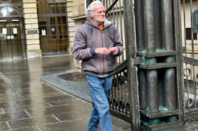 Michael Ennis pictured outside Edinburgh Sheriff Court before he was sentenced to 12 months in jail.