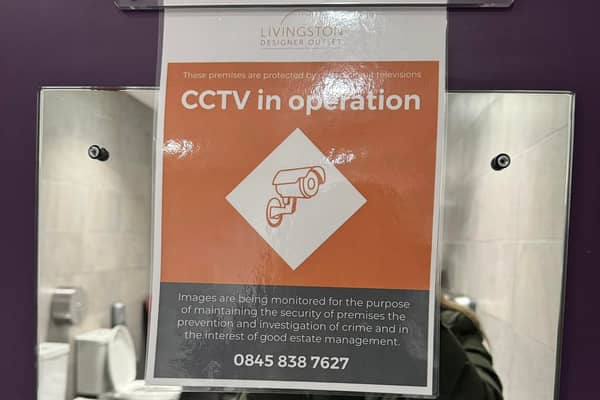CCTV inside the baby changing area at a West Lothian shopping centre does ‘not cover any private areas.’