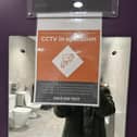 Amy Mitchell took this photo of the sign in the baby changing facilities at Livingston Designer Outlet informing users that CCTV is in operation there.