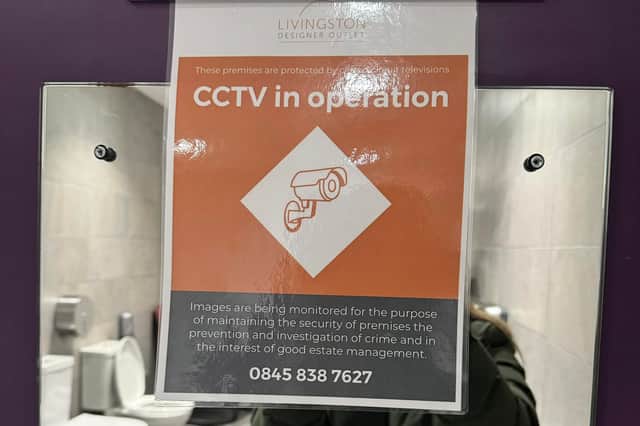 CCTV inside the baby changing area at a West Lothian shopping centre does ‘not cover any private areas’ police said