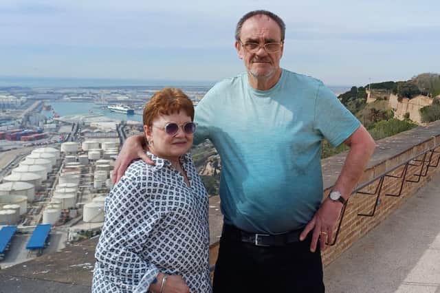 Davy and Christine Moore from Carrick Knowe in Edinburgh, pictured on their holiday in Barcelona before Davy went missing.