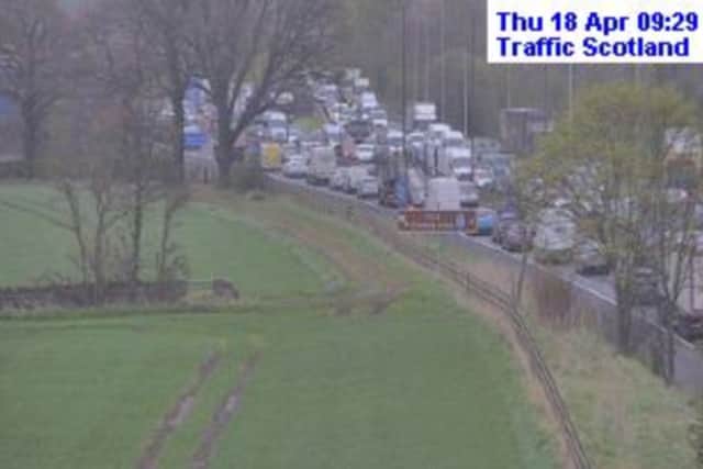 Traffic Scotland say delays of 40 - 50 minutes are expected in the area
