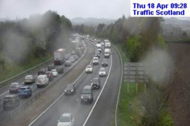 Drivers are facing delays on the M8 following an earlier crash 