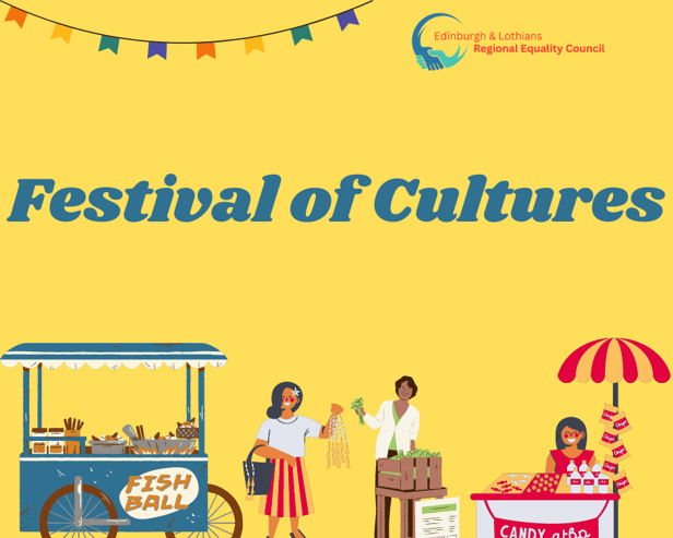 Poster for Edinburgh's first ever Festival of Cultures, taking place at Inverleith Park on June 8 and 9, from 10am until 8pm.