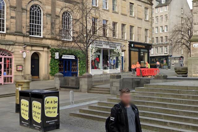 Police were called to Hunter Square,off the Royal Mile, on Saturday evening.  Picture: Google.