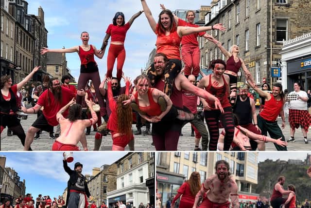 Members of the Beltane Fire Society promoted their event in Edinburgh's city centre