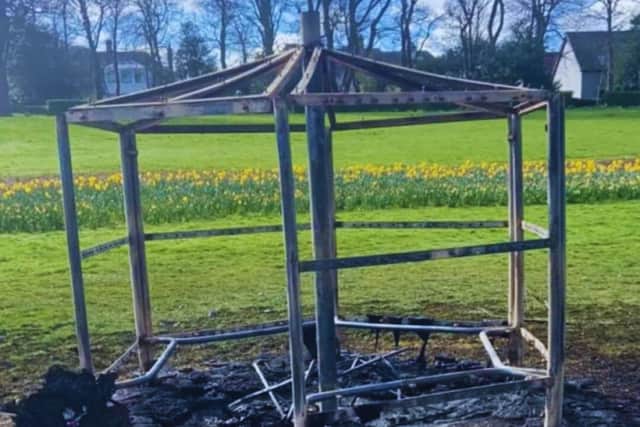 The shelter in North Berwick was ‘damaged beyond repair' on March 30. Photo: Police Scotland