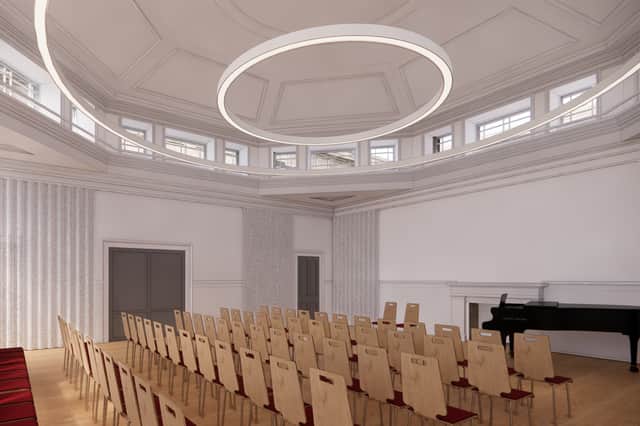 An artist's impression of the proposed secondary performance space octagons.