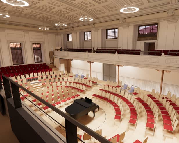 An artist's impression of inside the former Royal High School building when it becomes the National Centre for Music.