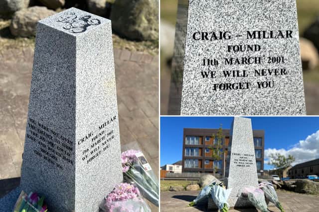 The memorial stone was reinstalled on Harewood Road in Craigmillar, Edinburgh - a short distance from the original site