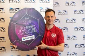 Hearts striker Lawrence Shankland has been nominated for PFA Scotland Player of the Year.
